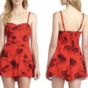 Free People Candy Pinup Floral Romper Size 4